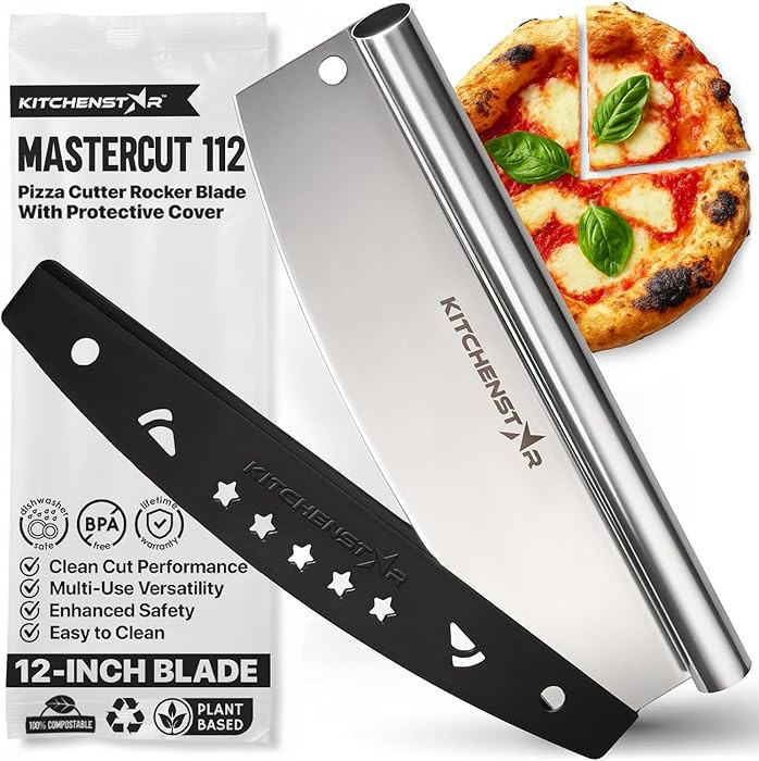 KitchenStar 12-Inch Pizza Cutter Rocker Blade - Sharp Stainless Steel Slicer Knife, Protective Co... | Amazon (CA)
