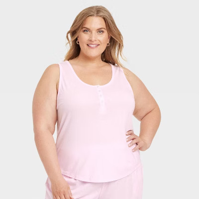 Women's Pajama Tank Top - Auden™ Pink 1X | Target