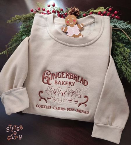 Embroidered Christmas Ginger Bakery crewneck 🫶🏻🎄

Shop small and support small business this holiday season. 

#LTKSeasonal #LTKHoliday #LTKfindsunder100