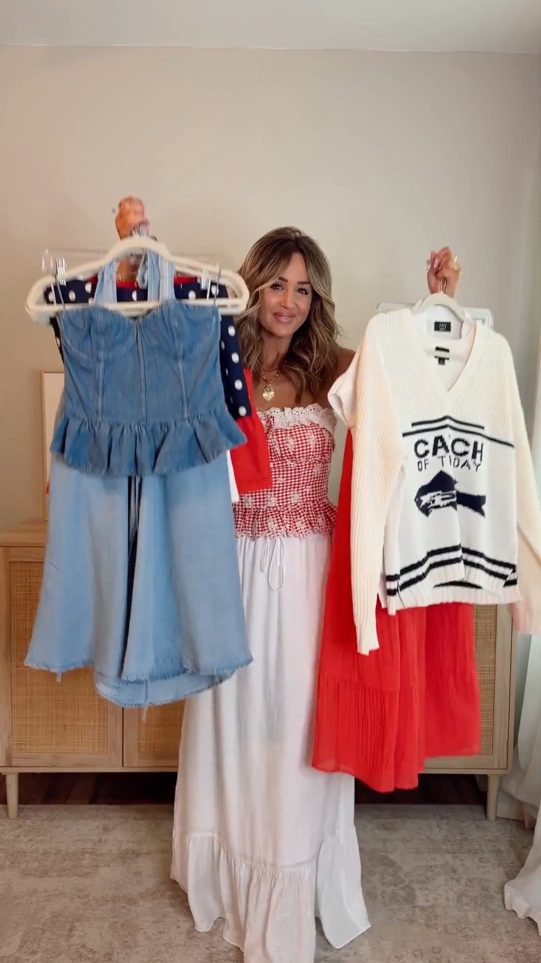 35% off with LEANN35 if expired use code LEANN30 ✨🤍 10 outfits for all your summer plans! lake days, 4th of july, beach vacation, weekend date night! wearing a size S in the tops, size M denim strapless top (runs small, if you have a bigger bust size up), size M in the bottoms + sweater @VICI

#LTKootd
