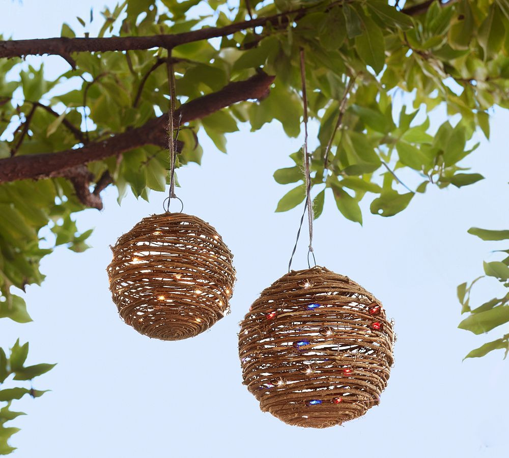 Rattan Twinkle Light Orb | Pottery Barn (US)