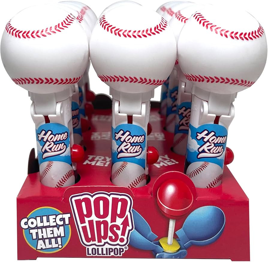 Pop Ups! Baseball Lollipop Holder - 12 Lollipops with Cases - Individually Wrapped Candy Party Fa... | Amazon (US)