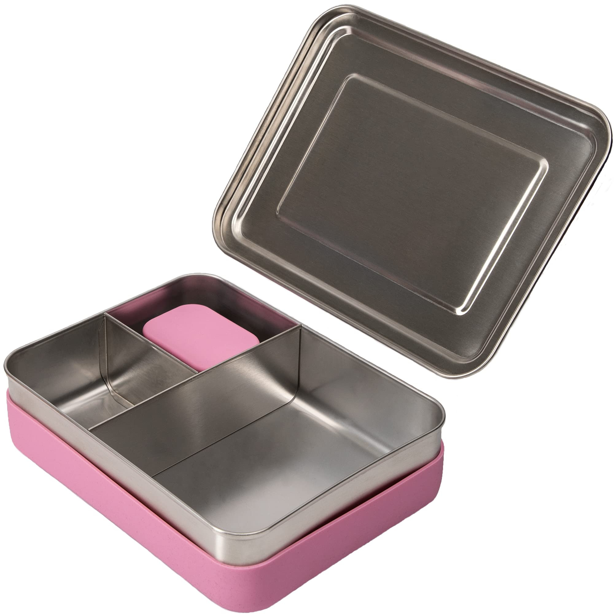 WeeSprout 18/8 Stainless Steel Bento Box (Large) - 3 Compartment Metal Lunch Box, Skid-proof Sili... | Amazon (US)