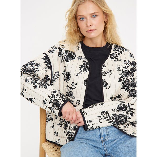 Buy Mono Floral Print Quilted Jacket XL | Coats | Tu | Tu Clothing