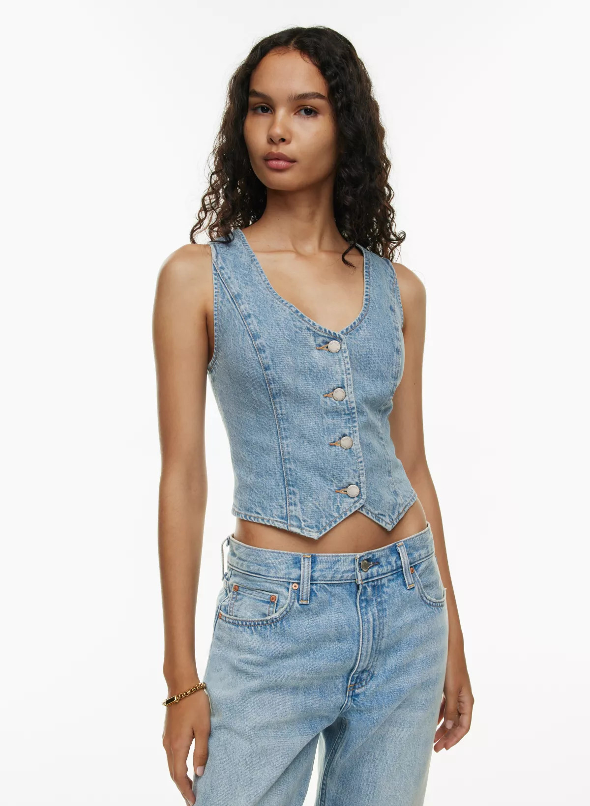 THE '90S MIA DENIM VEST | Aritzia
