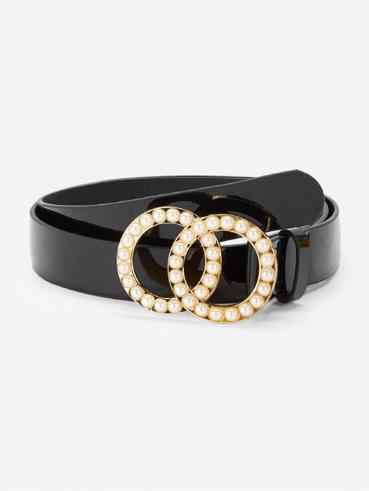 Faux Pearl Decorated Buckle Belt | SHEIN