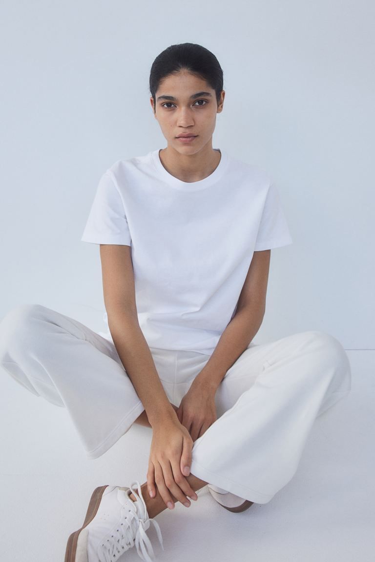 Cotton T-shirt - White - Ladies | H&M GB | H&M (UK, MY, IN, SG, PH, TW, HK)