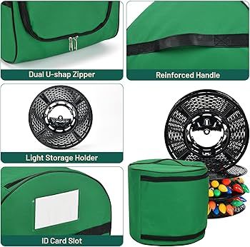 Christmas Light Storage Bag, Keten Heavy Duty 600D Fabric with Reinforced Handle, 3 Reels Stores ... | Amazon (US)