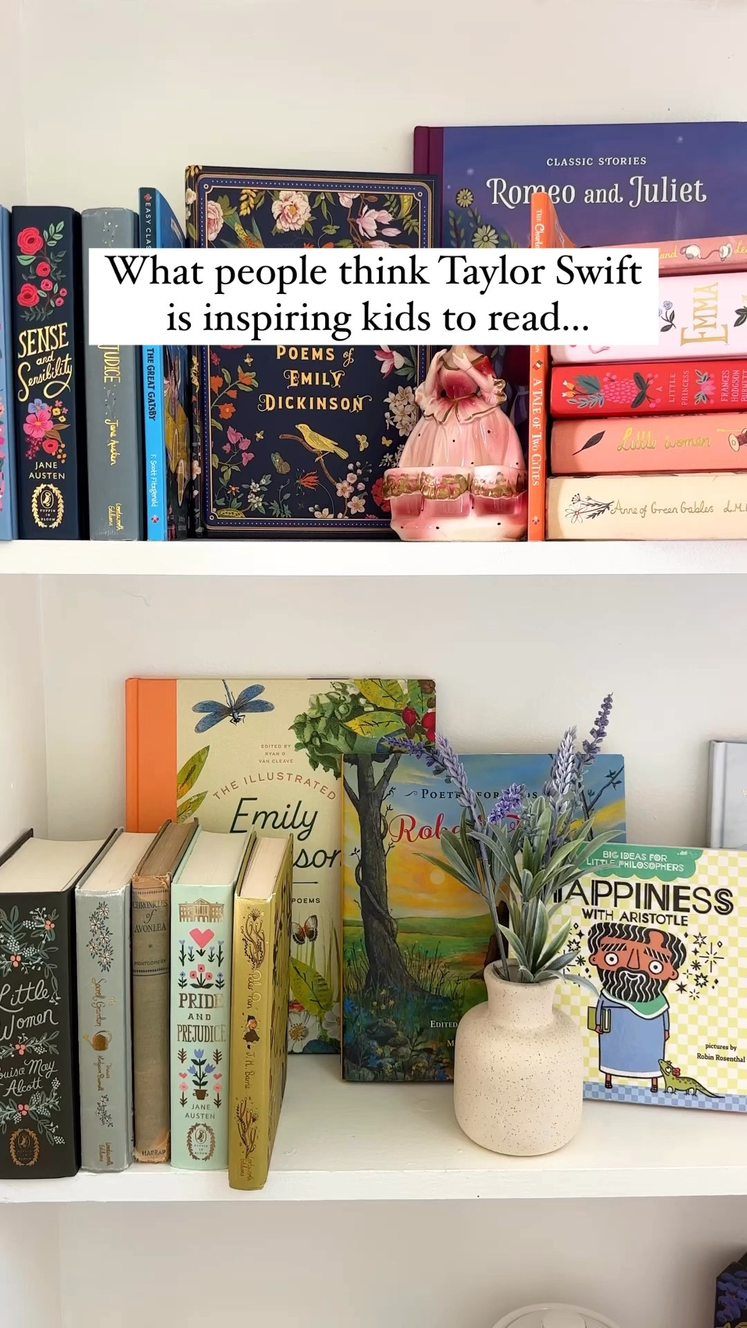don’t get me wrong! my kids are reading plenty of glitter gel pen books, they just balance them out with some (abridged) quill and fountain pen literature and poetry too. 🫶🏼

#taylorswift #swifties #childrensbooks #childrensliterature #shelfie 

#LTKFamily #LTKKids