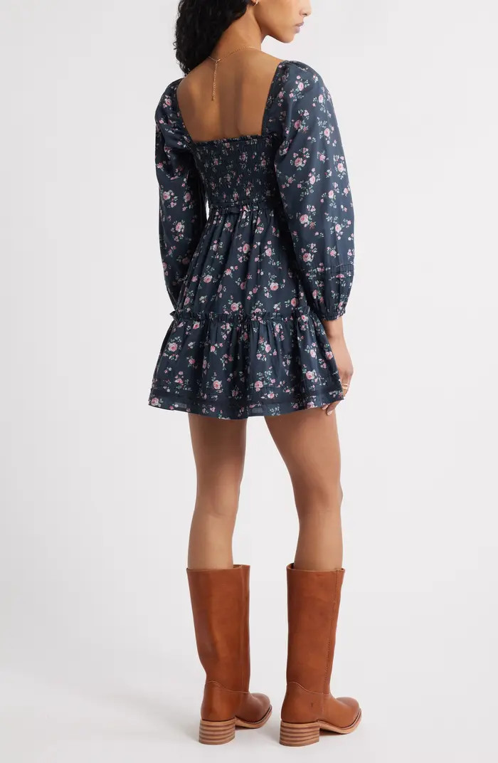 Long Sleeve Fit & Flare Minidress | Nordstrom