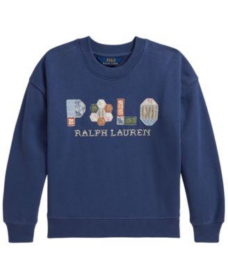 Girls' 2T-6X Patchwork-Logo French Terry Sweatshirt | Macy's