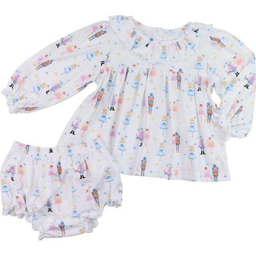 Nutcracker Ballet Print Knit Diaper Set | Cecil and Lou