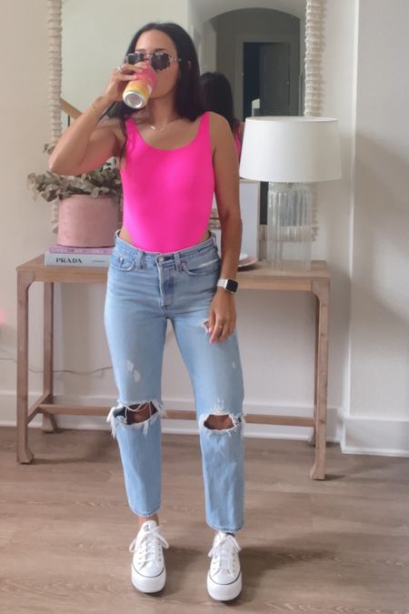 these jeans 🥵 they run a little snug, size up one?! i am a true 26 and took a 27 in these!!!! 

#LTKFindsUnder100 #LTKSaleAlert