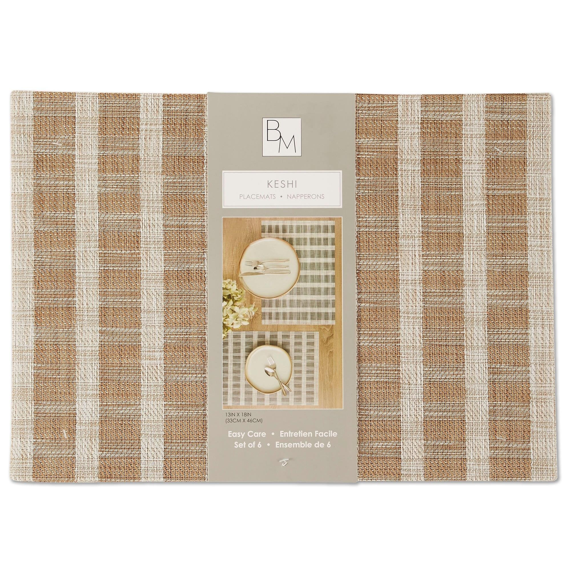 6 Pk Placemats - Beige-Beige-4152976557070   | Burkes Outlet | bealls