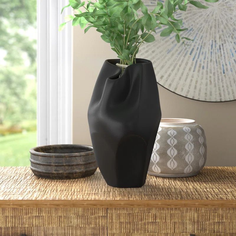 Steves Ceramic Vase - Contemporary Abstract Decorative Vase for Table Decor, Wedding Centerpieces... | Wayfair North America