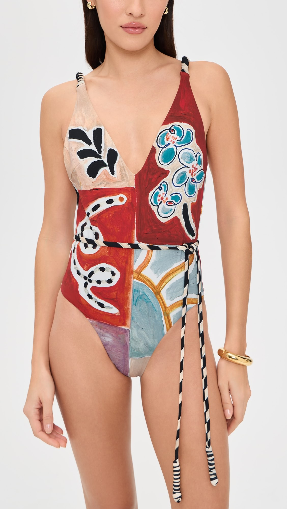 ALÉMAIS Michelle V Neck One Piece | Shopbop | Shopbop