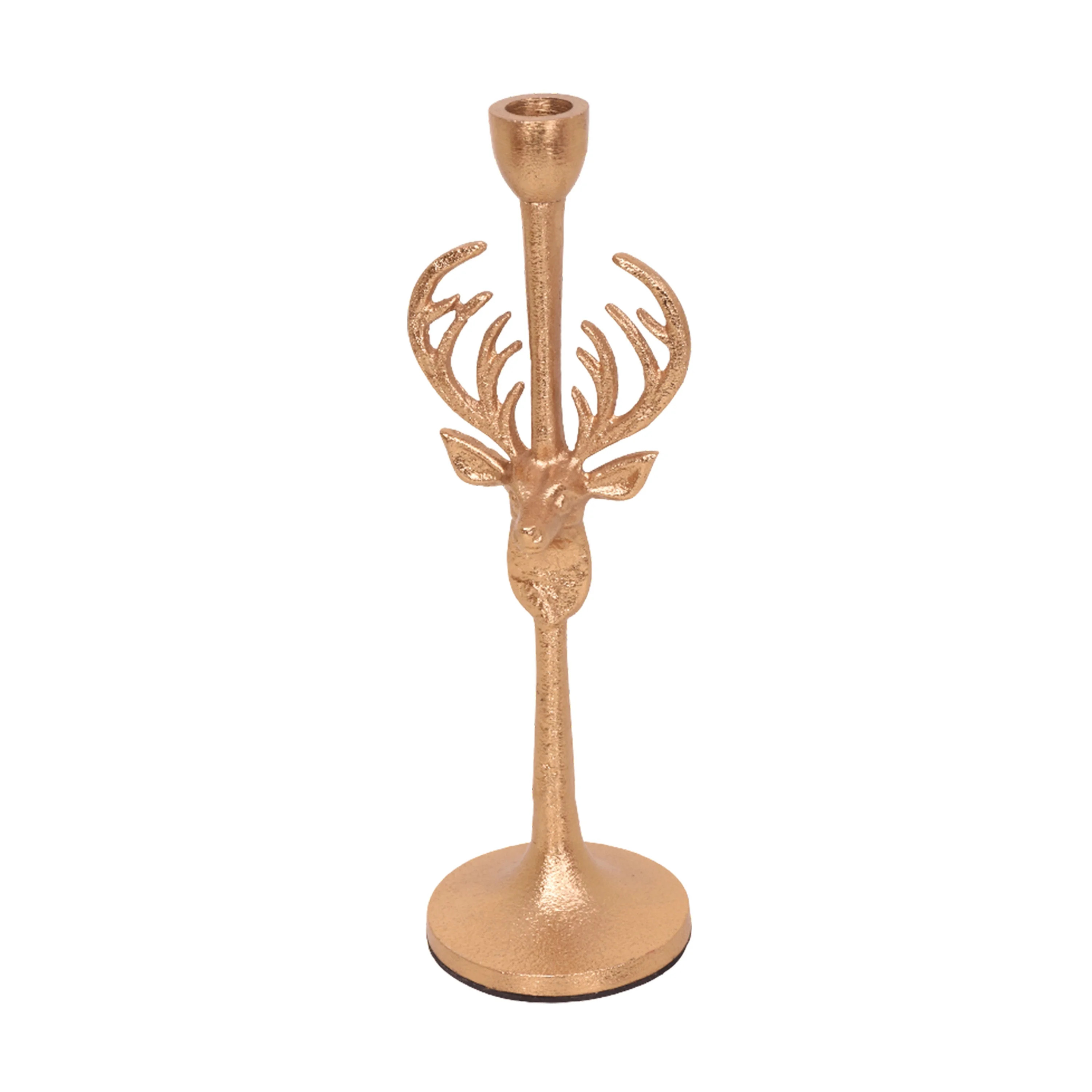 Aluminum Casted Reindeer Taper Candle Holder, Gold Finish, 12 inch, by Holiday Time, Made up of C... | Walmart (CA)