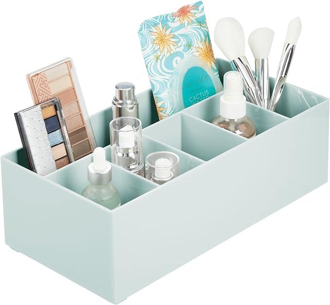 mDesign Plastic Cosmetic Organizer Storage Center with 6 Sections for Bathroom Countertops, Vanit... | Amazon (US)