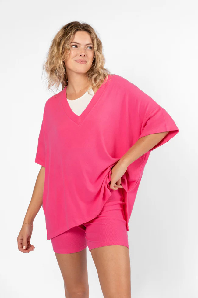 Love Me So Heather Hot Pink Ribbed Knit Set | Pink Lily