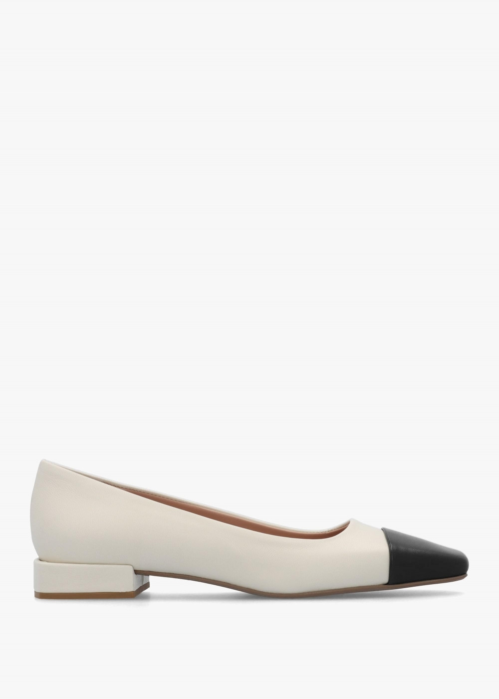 Saria White & Black Leather Toe Cap Pumps | Daniel Footwear (UK)
