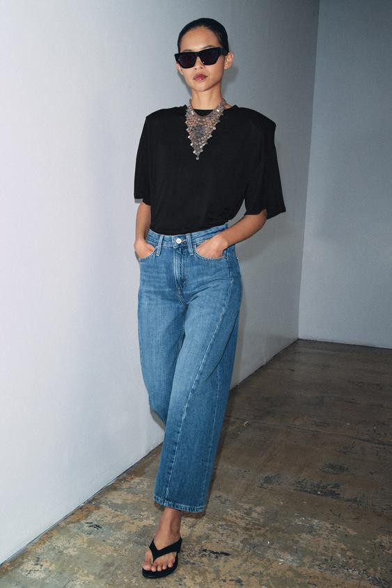 ZW COLLECTION MID-RISE ANKLE RELAXED JEANS | Zara US