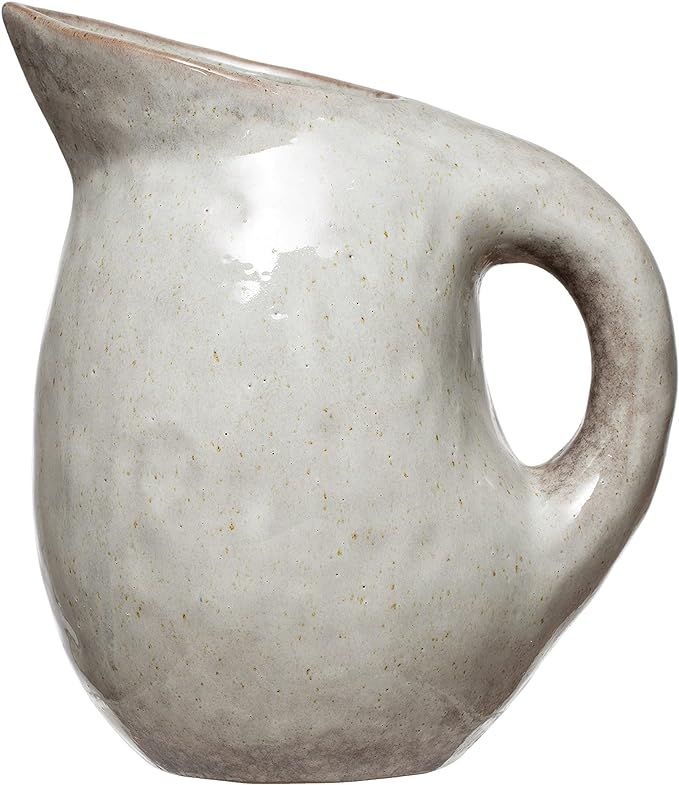 Bloomingville Neutral Reactive Glaze Stoneware Pitcher, 9.5", Bone | Amazon (US)