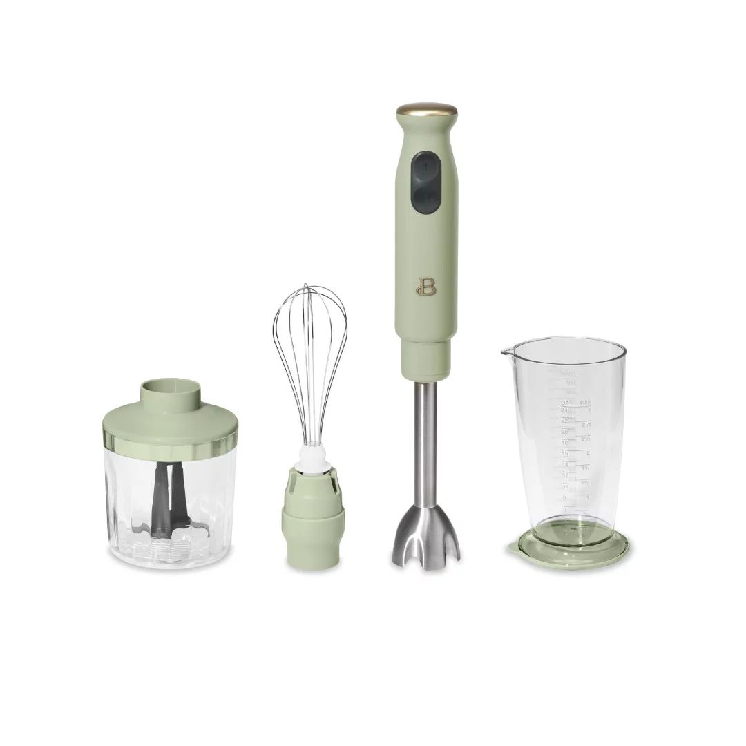 Beautiful 2-Speed Immersion Blender with Chopper & Measuring Cup, Sage Green by Drew Barrymore | Walmart (US)