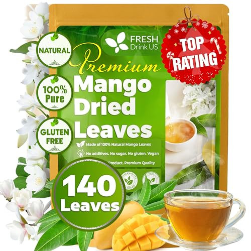 FreshDrinkUS, Premium 140+ Mango Whole Leaves Dried, 100% Natural & Pure from Dried Mango Leaves Tea, No Additives, No Caffeine, Vegan | Amazon (US)