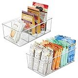 mDesign Plastic 4-Section Divided Organizer Bins - Storage for Cabinet, Pantry, Fridge or Home Or... | Amazon (US)
