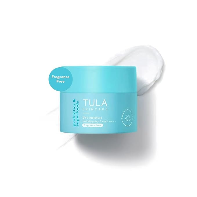 TULA Skin Care 24-7 Hydrating Day & Night Cream Fragrance Free - Nourishing Moisturizer for Face, Maintain Skin Balance & Improve Skin Smoothness, Contains Watermelon & Apple Extract, 1.5 oz. | Amazon (US)