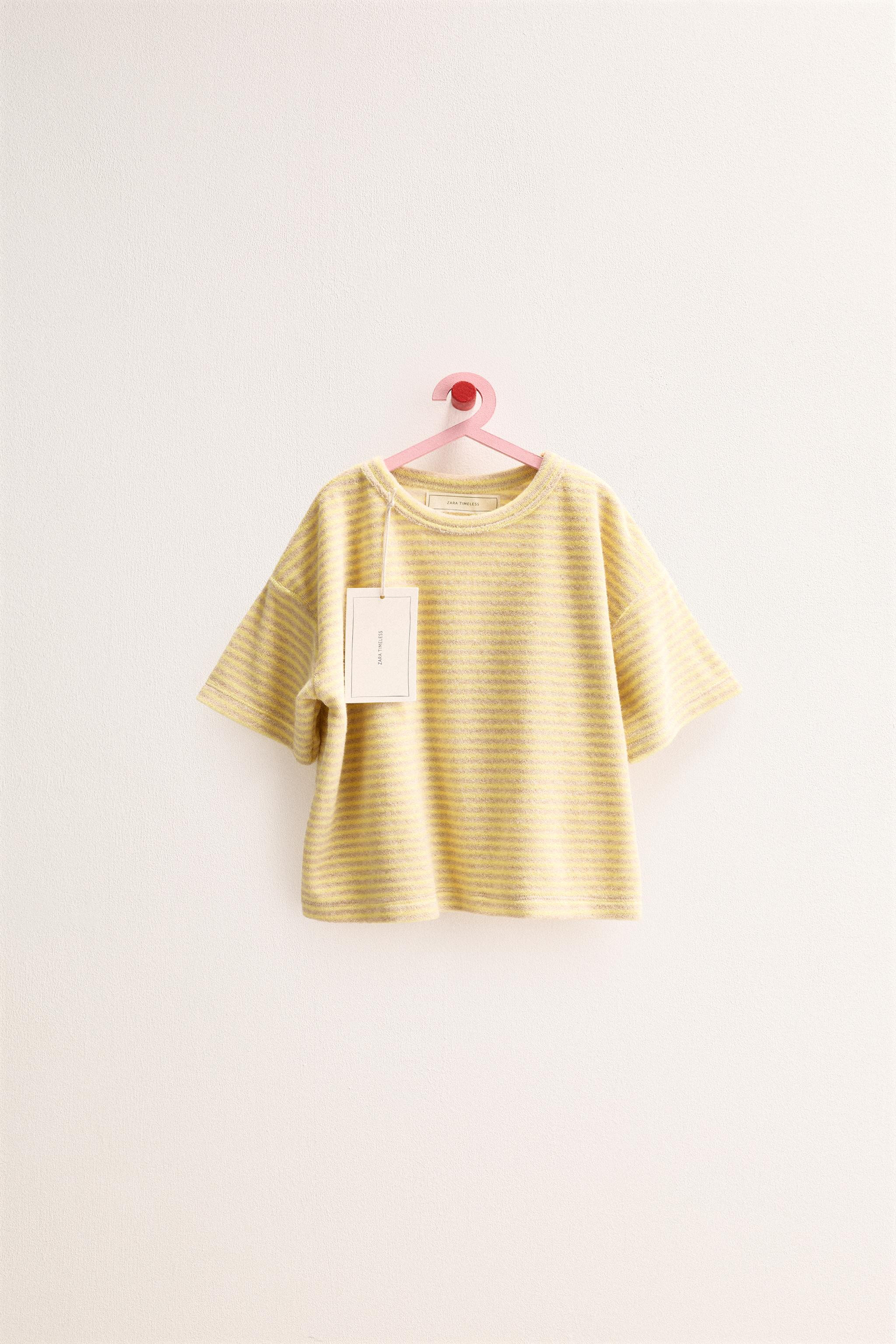 ZARA TIMELESS - STRIPED TOWEL EFFECT T-SHIRT | Zara US