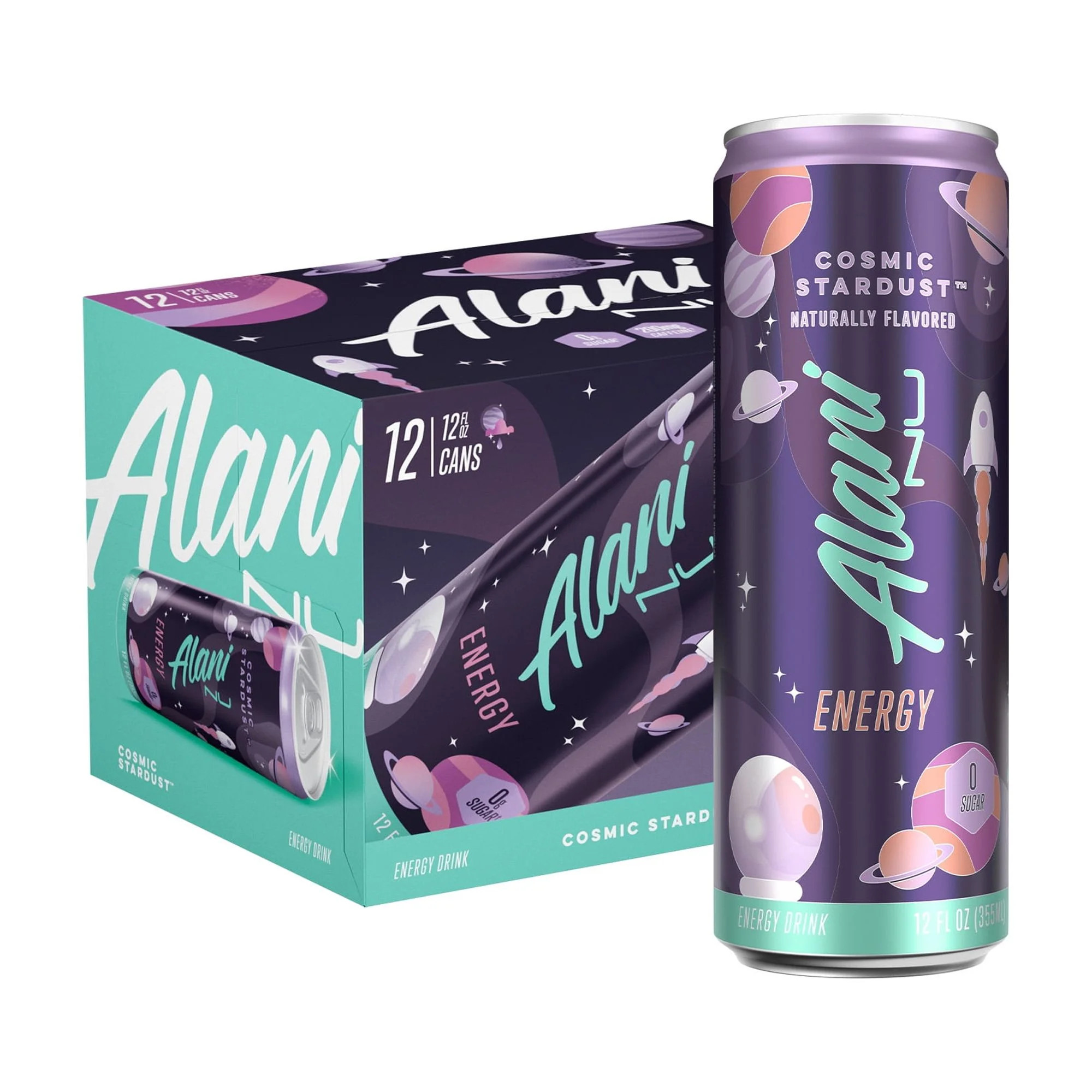 Alani Nu Sugar Free Energy Drink, Cosmic Stardust, 12 fl oz, 12 Pack, Cans, 200mg Caffeine | Walmart (US)