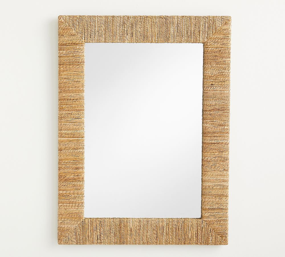 Malibu Handwoven Seagrass Rectangle Mirror - 40"W x 30"H | Pottery Barn (US)