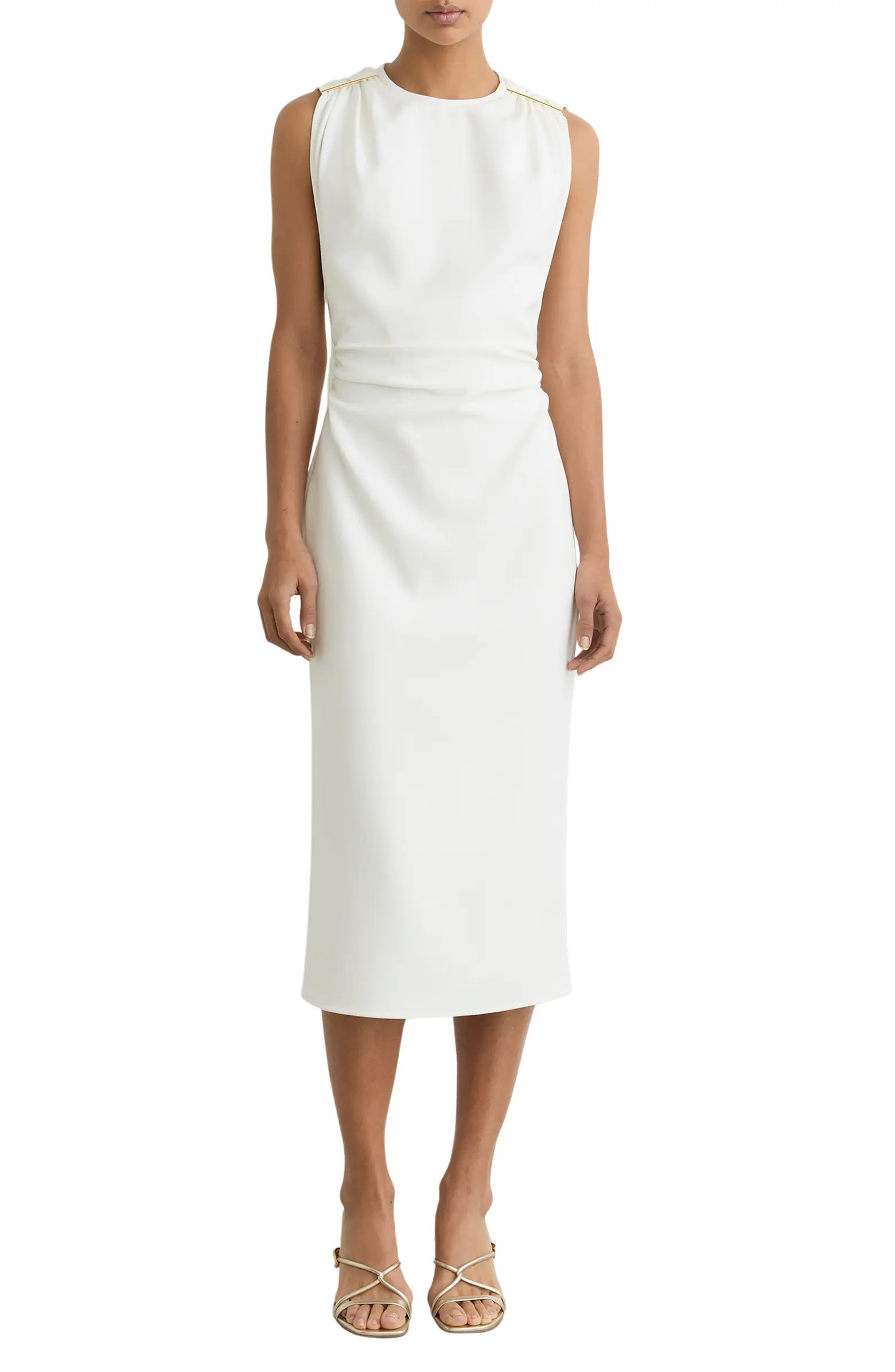 Bronte Ruched Sleeveless Midi Dress | Nordstrom