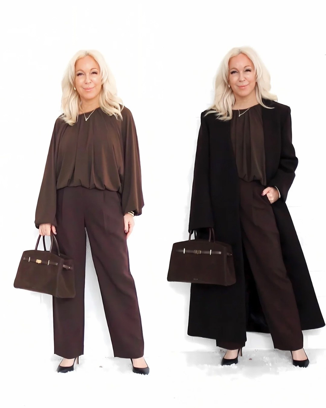 🧥 Winter Style Tip of the Day

We’ve been taught to build winter outfits from the inside out.
European women do the opposite.

This look shows the coat-first method in action: structure on the outside, ease underneath, and no overthinking. It’s not tighter or trend-driven — it’s calm, confident, and designed for real winter life.

#LTKOver40 #LTKSeasonal #LTKPetite