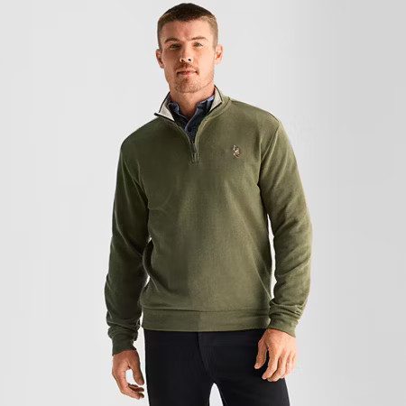 U.S. Polo Assn. Flatback Mens Mock Neck Long Sleeve Quarter-Zip Pullover, Xx-large, Green | JCPenney