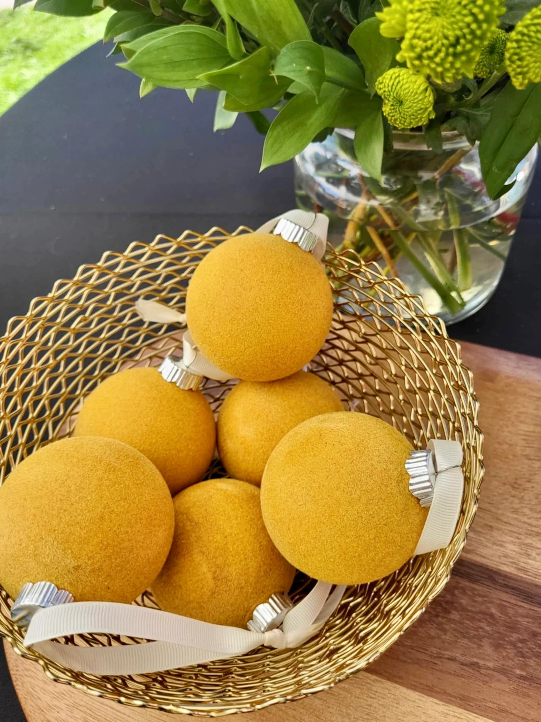 Velvet Lemon Inspired Ornaments Set of 6 Flocked Christmas Ornaments Perfect for Pinterest-worthy... | Etsy (US)