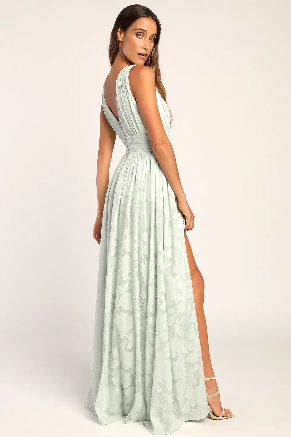 Sweet Sophistication Sage Green Burnout Floral Maxi Dress | Lulus