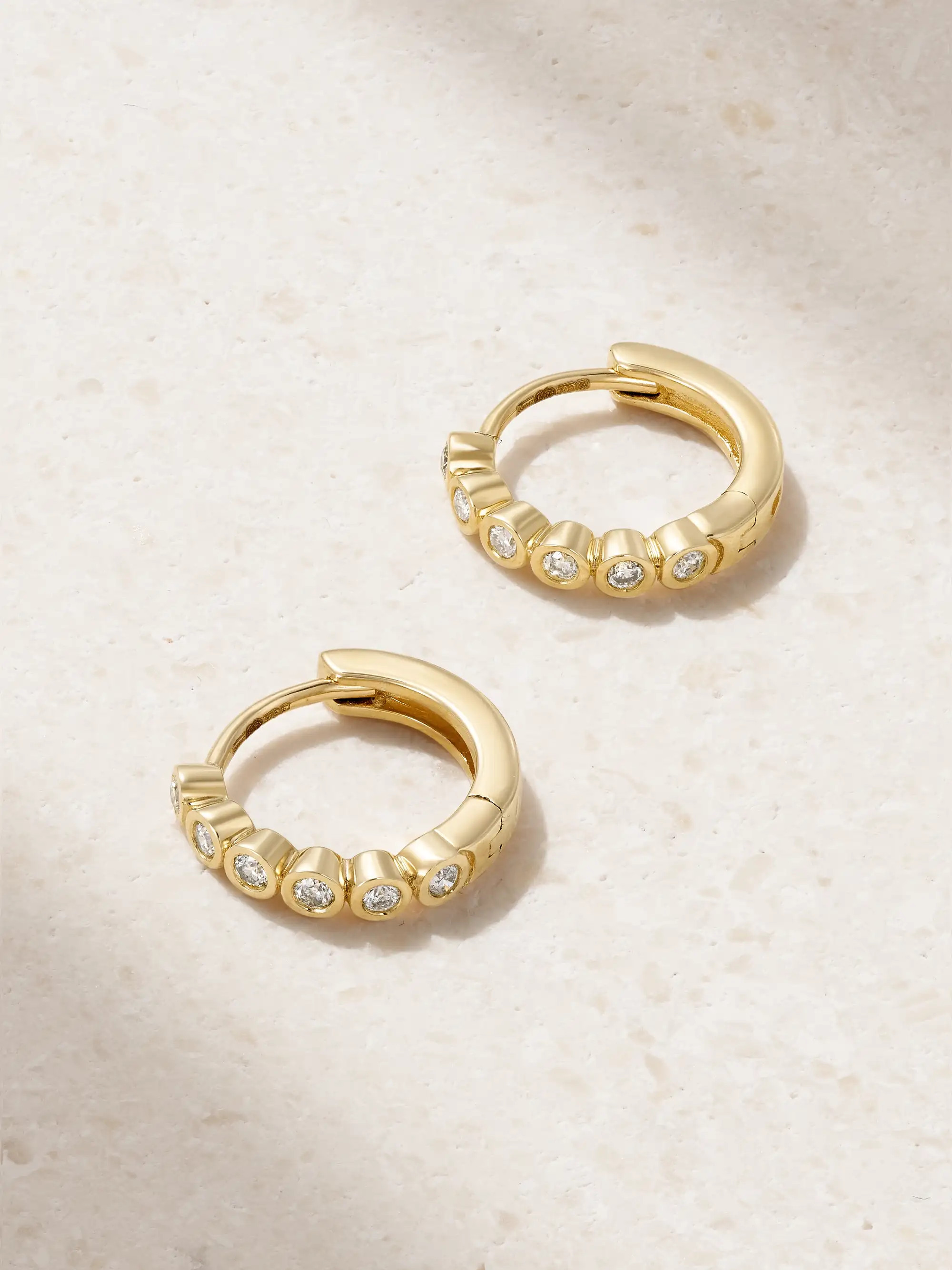 10-karat gold diamond hoop earrings | NET-A-PORTER (UK & EU)