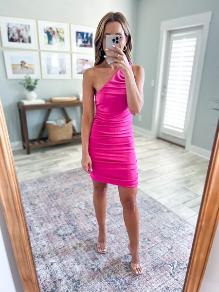 Bachelorette party outfit. Party dress. Pink mini dress. Vegas dressed. Cruise outfit. Bachelorette party dress. Amazon pink dress. 

#LTKshoecrush #LTKunder50 #LTKtravel