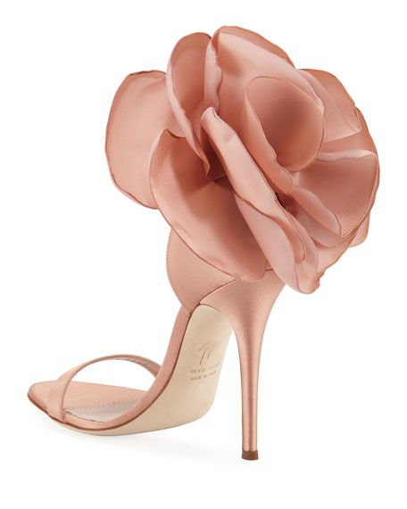 Giuseppe Zanotti Satin Flower High Sandals | Neiman Marcus