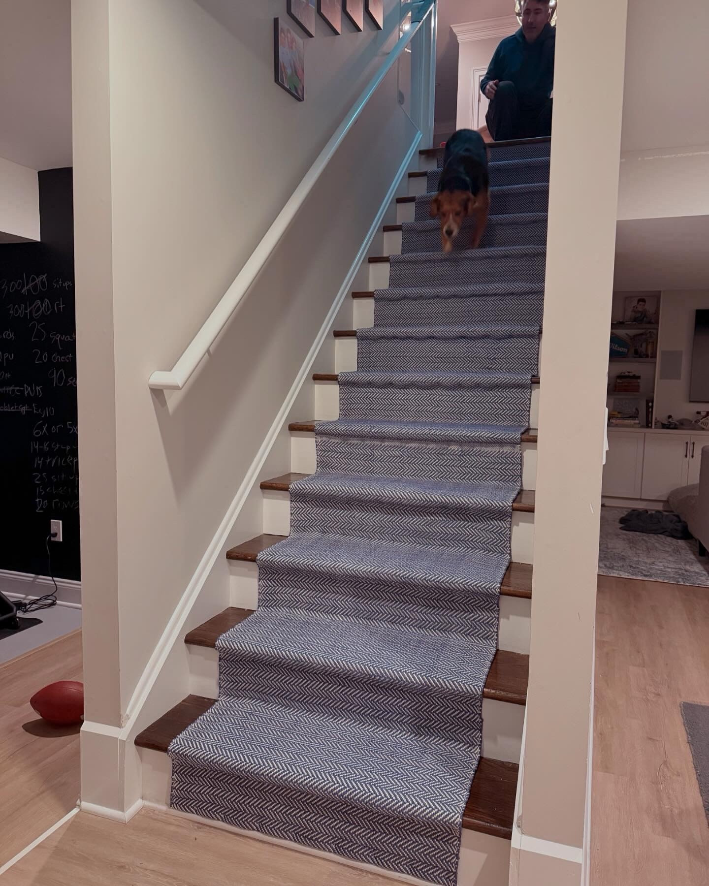 DIY Stair Runner! All you need is pictured in the 3rd pic…. Electric staple gun, runner, and rug pad all linked!  #diy #diystairrunner 

#LTKSaleAlert