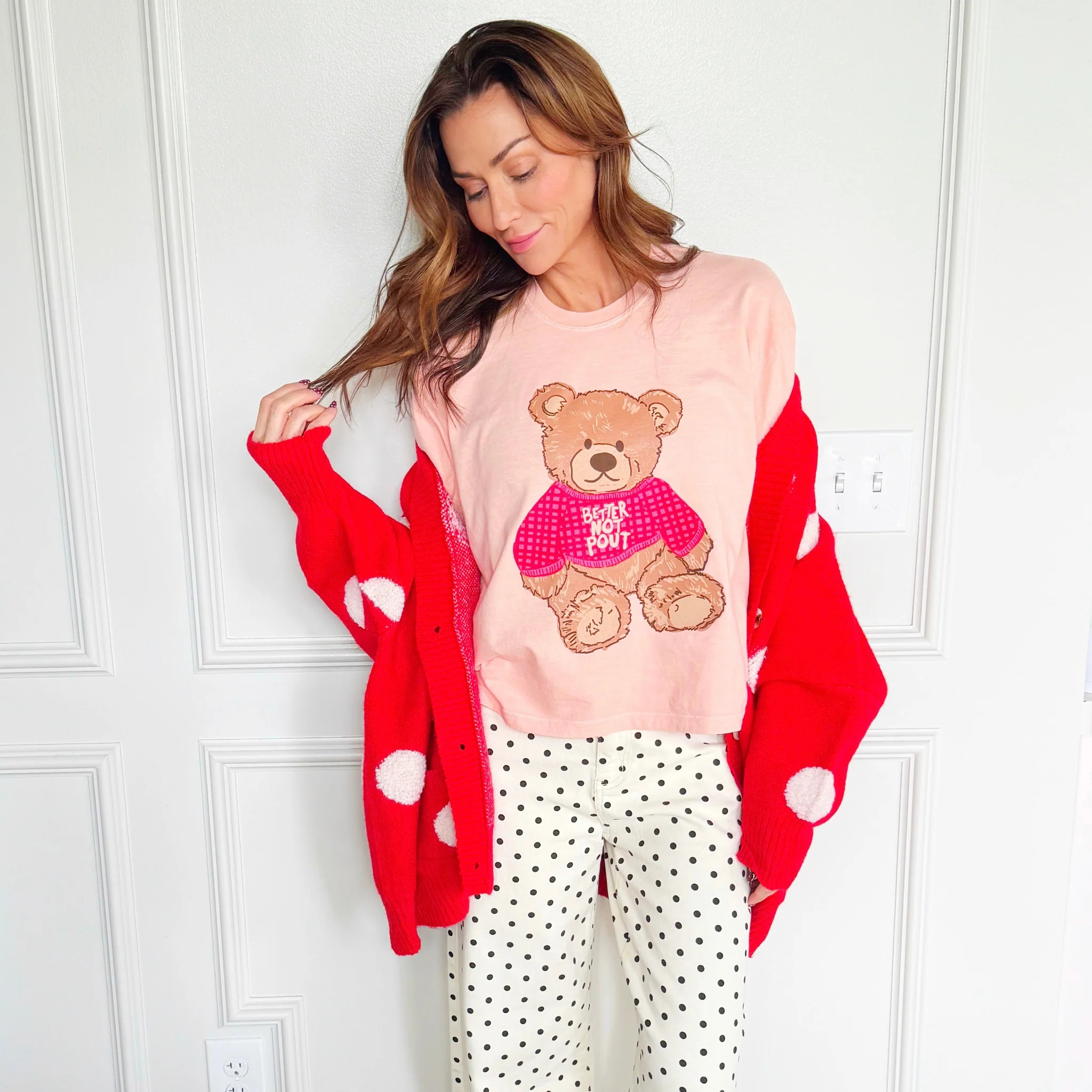 Teddy Better Not Pout Crop Tee | Poppy & Pine