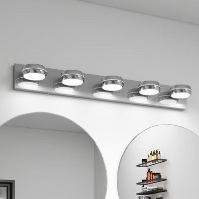 LED Vanity Lights 43in 6-Light Bathroom Fixture Chrome Bath Light Bar | Target