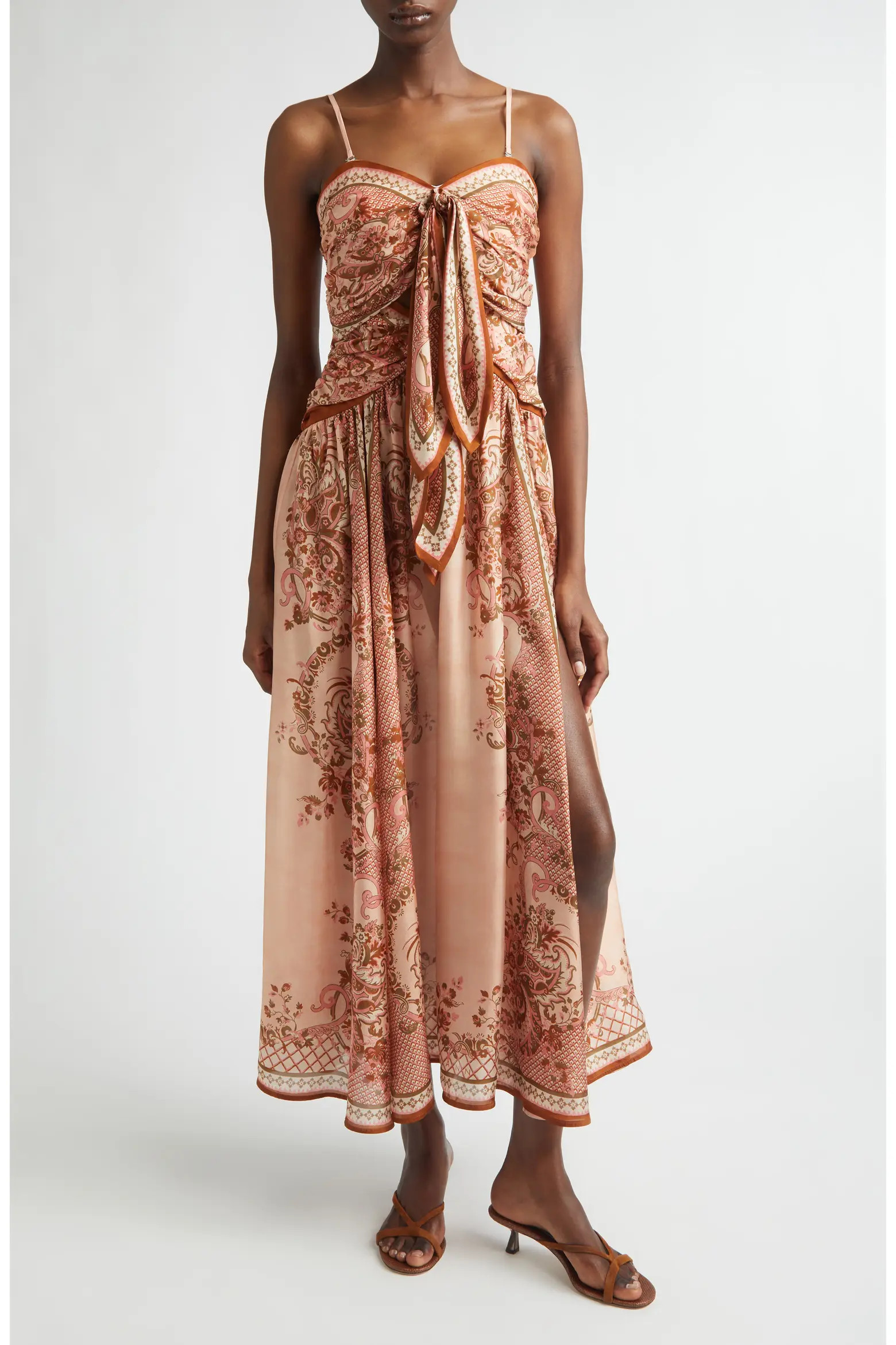 Aster Paisley Scarf Tie Silk Midi Dress (Women) | Nordstrom | Nordstrom