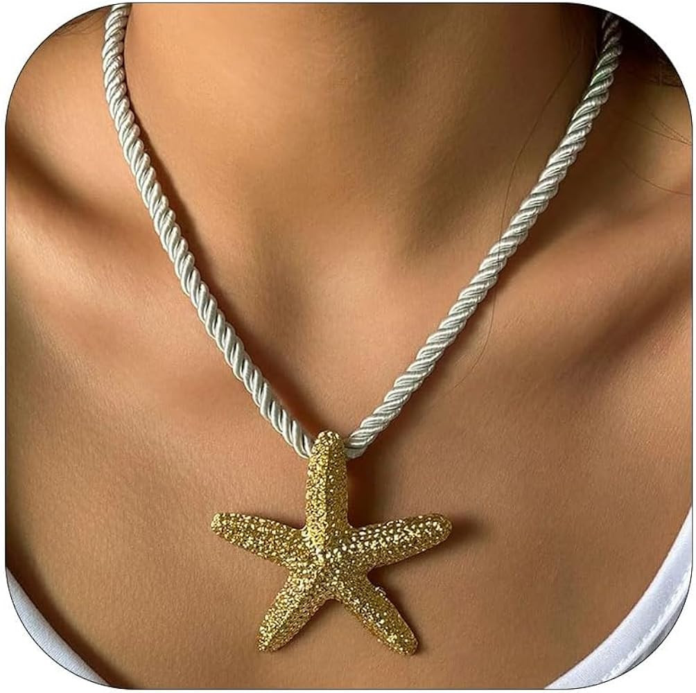 Ocean-Inspired Seashell & Starfish Pendant Necklace for Women | Adjustable Beach Jewelry | Summer... | Amazon (CA)