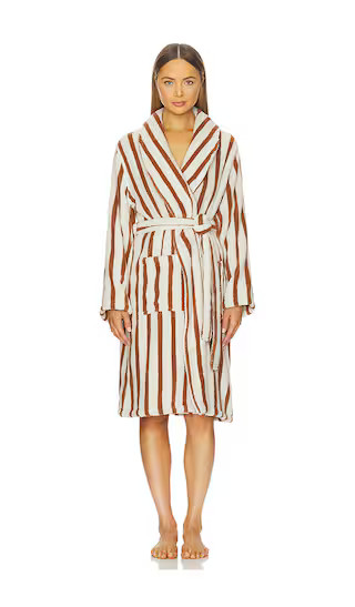 Terry Stripe Robe in Bone & Tobacco | Revolve Clothing (Global)