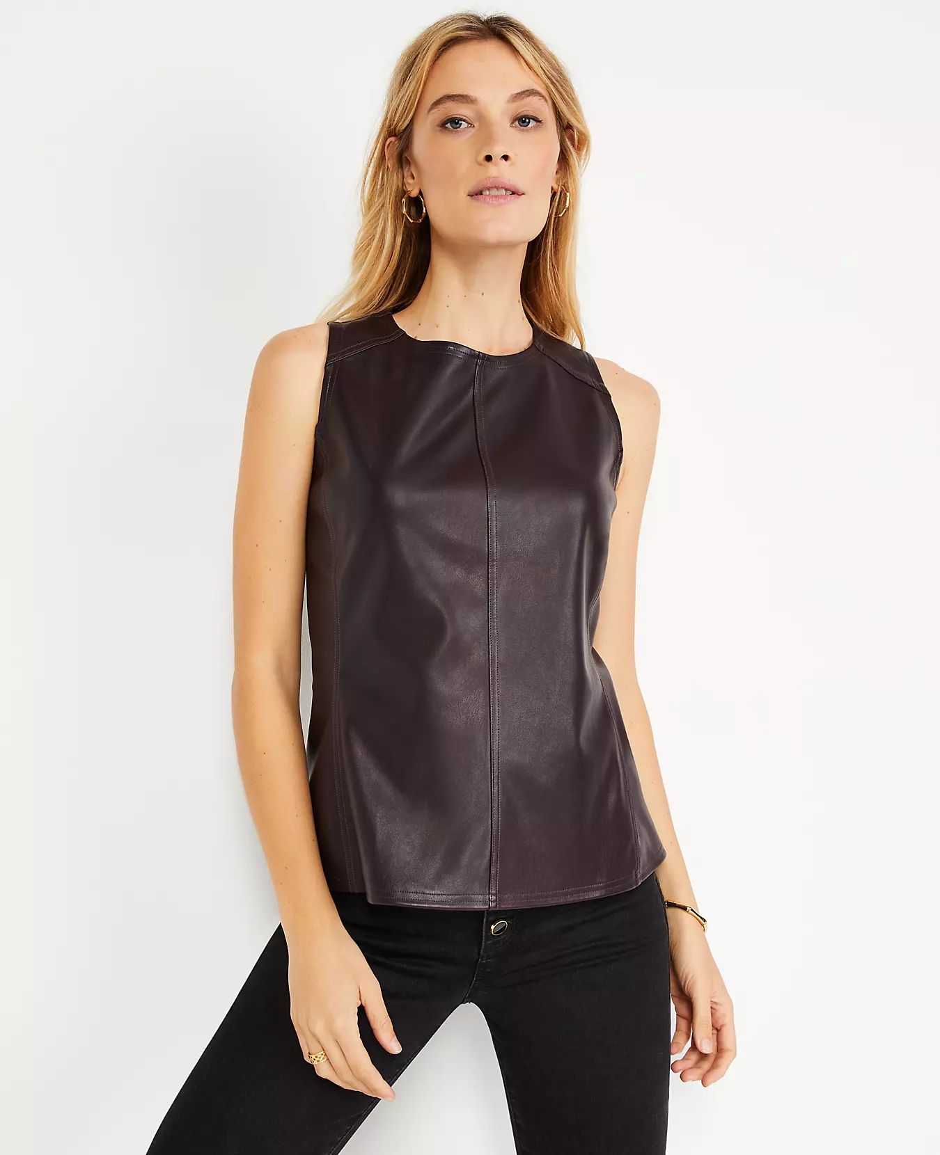 Faux Leather Shell | Ann Taylor | Ann Taylor (US)