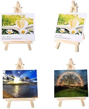 Mayitr 10pcs Mini Wooden Artist Easel Triangle Cards Stand Display Wedding | Amazon (US)