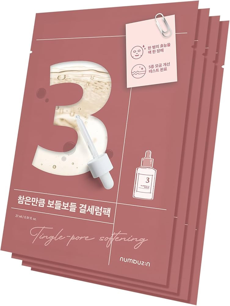 numbuzin No.3 Sheet Mask | Tingle-Pore Softening Sheet Mask | Pore Minimizing, Skin Softening Fac... | Amazon (US)